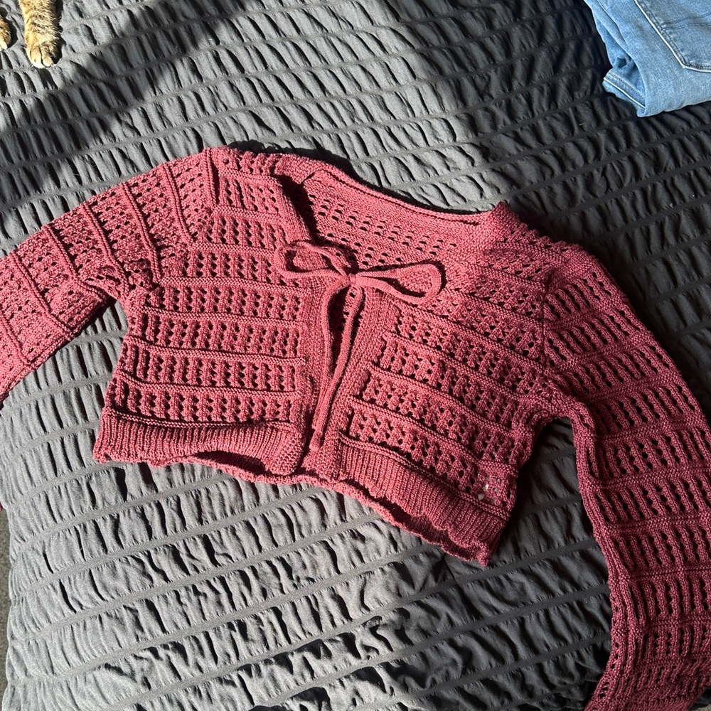 Women's Burgundy Knit Sweater